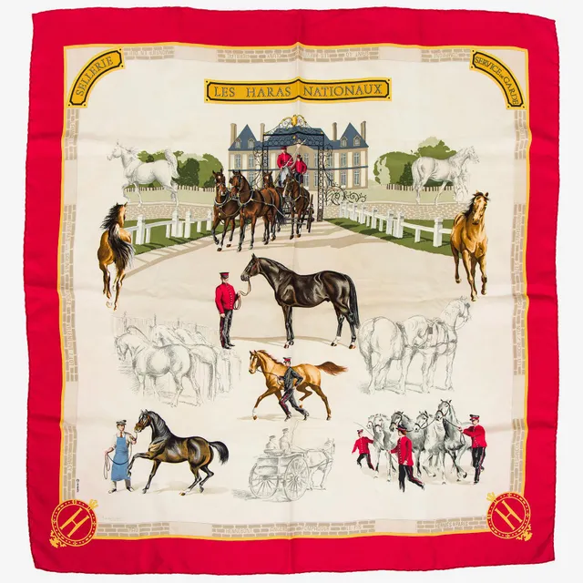 Hermès, scarf, "Les Haras Nationaux".