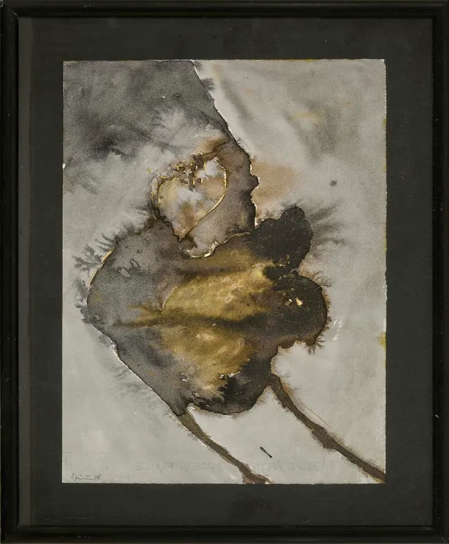 Untitled, 1988. Signed Kvium 88. Watecolour on paper. 33×25 cm.