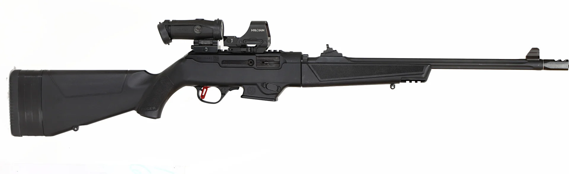 265. KULGEVÄR, amerikanskt, Halvautomatisk, fabrikat Ruger, modell PC Carbine Take Down, kaliber 9x19, tillv.nr 911-14282, se-nr SE3022527. — Rifles — Walter Borg