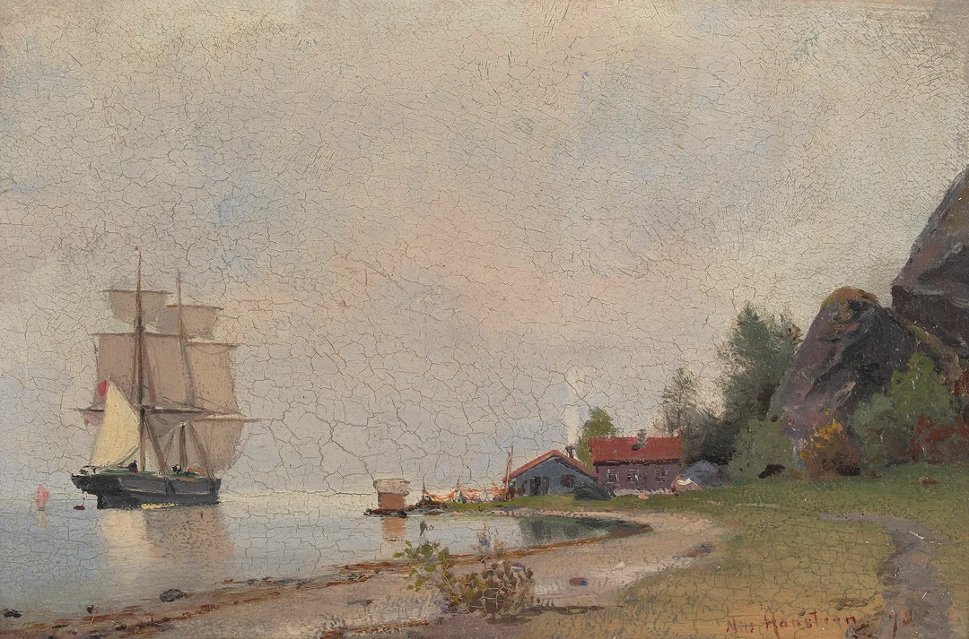 Hansteen, Nils — "Prospect fra Vestlandet"1878 — Kunst/Maleri — Blomqvist