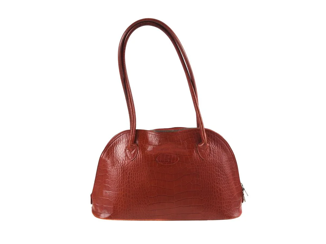 VÄSKA, MULBERRY, rött präglat läder, 37x22x11 cm, dustbag. — Accessoarer/Väskor — Kaplans