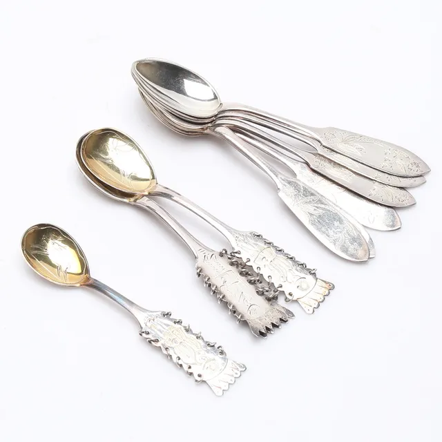 SKEDAR, 6+3+1 st, silver, vikt ca. 121,3 gram.