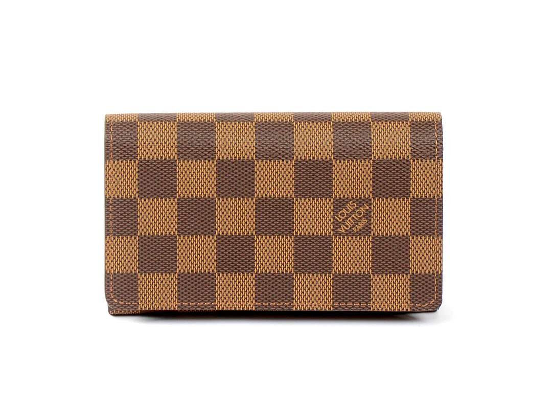 PLÅNBOK, LOUIS VUITTON, Damier Ebene, 14x9c2 cm, mynt, sedel, 2 st kontokortsfack. — Accessoarer/Plånböcker — Kaplans