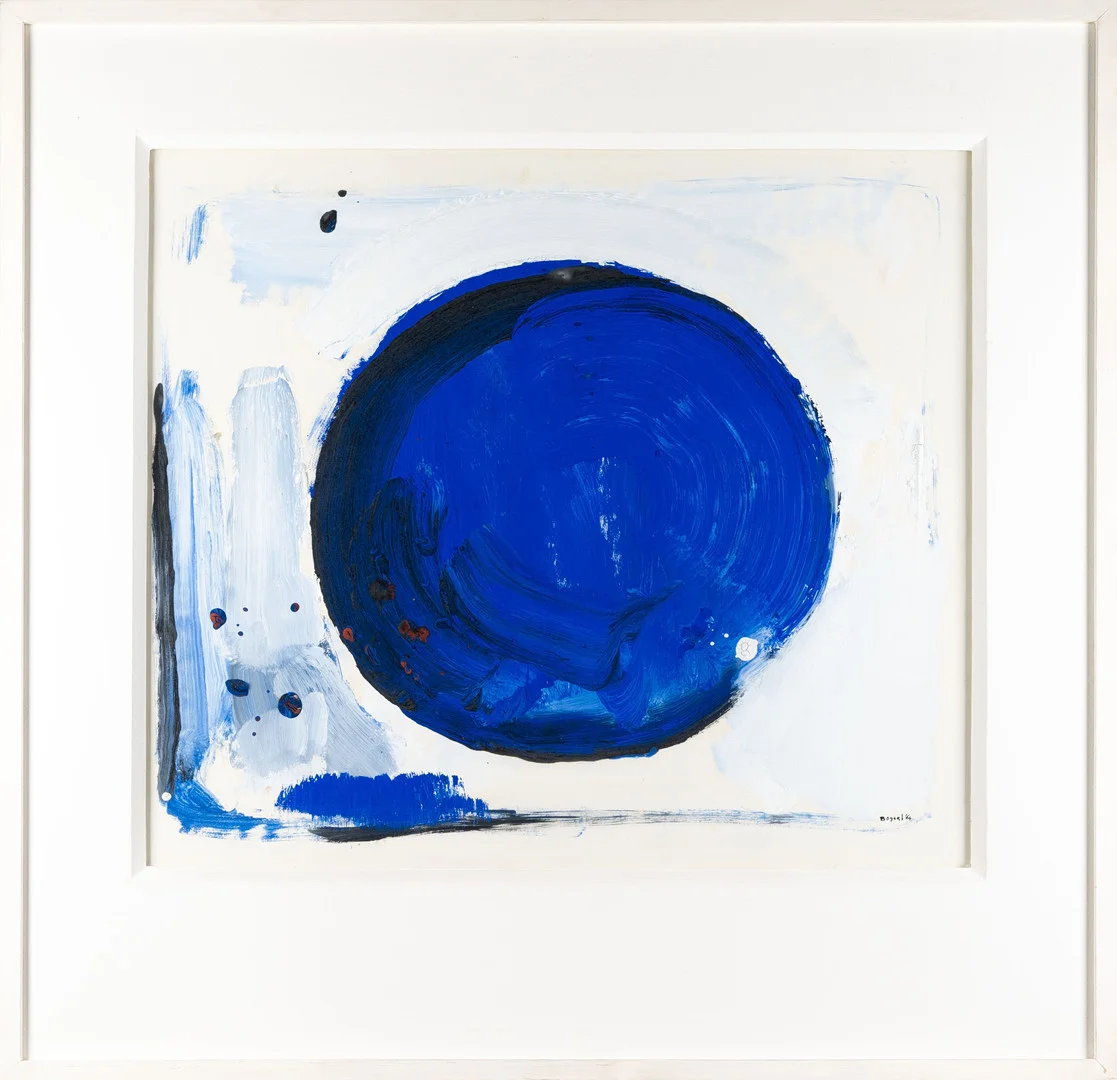 BRAM BOGART. Blandteknik på papper, Komposition, 1964. — Paintings — Norrlands Auktionsverk