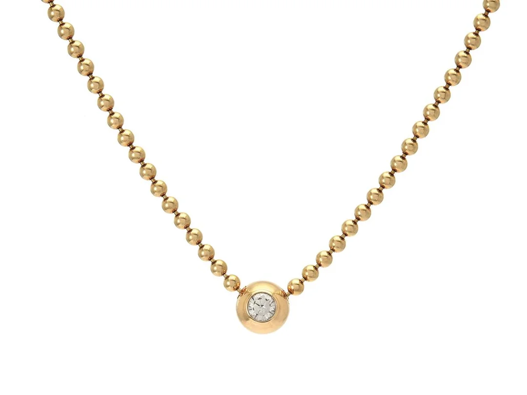 CARTIER, collier, Pluie de Diamants, 18K guld, briljantslipad diamant ca 0,20 ctv, serienr L29360, längd 36,5 cm, vikt 15,1 g, originaletui. — Smycken/Collier — Kaplans