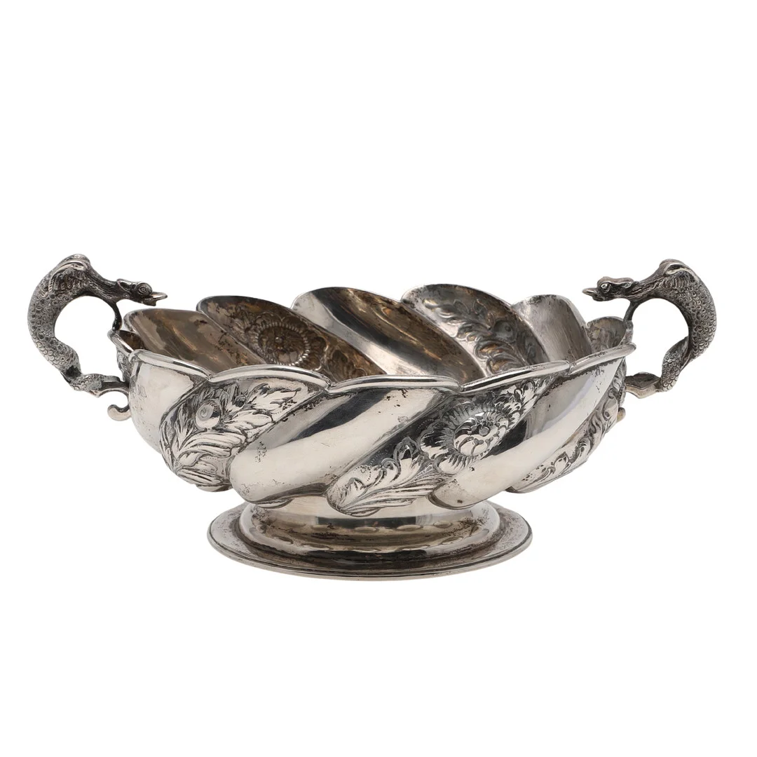 A LATE VICTORIAN TWO-HANDLED SILVER BOWL. — Silver — Lawrences Auctioneers