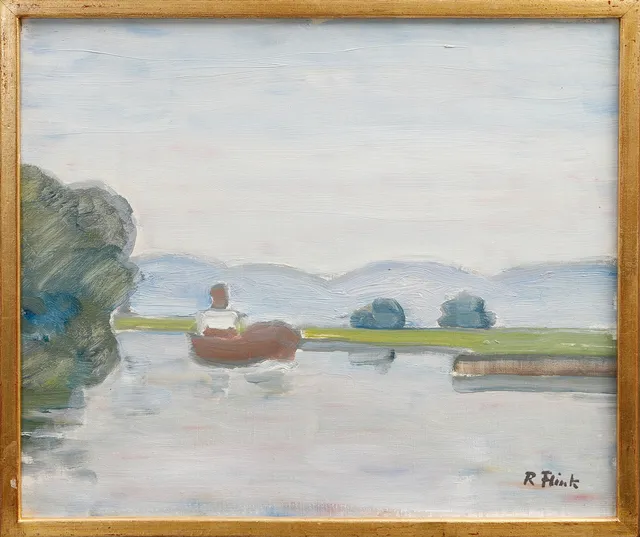 RUDOLF FLINK. "Göta älv", olja på duk, signerad.