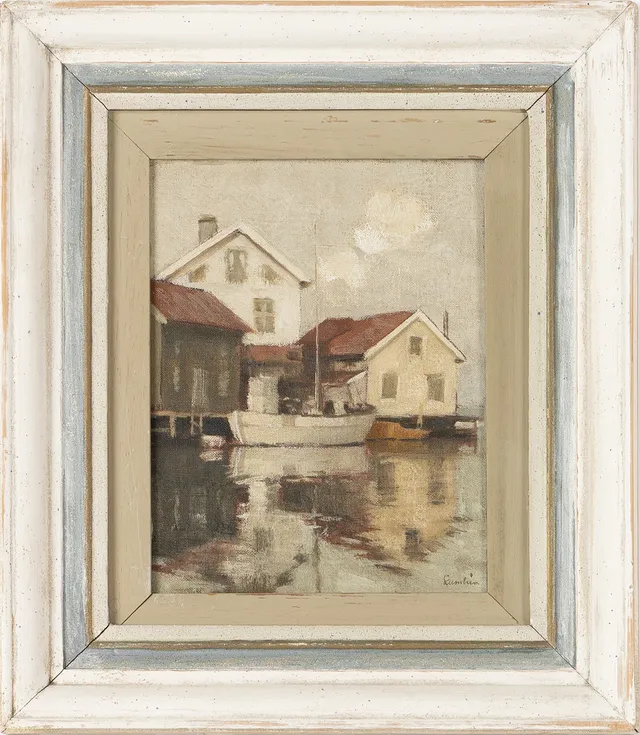 AKKE KUMLIEN. "Gullholmen, 1942", olja på duk, signerad.
