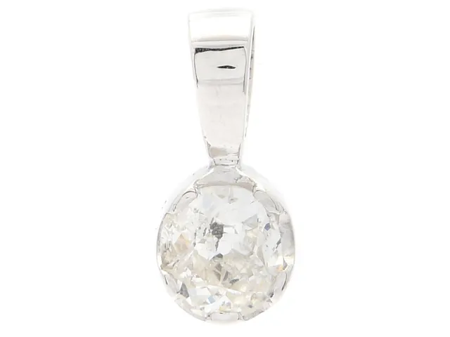 ENSTENSHÄNGE, 18K vitguld, gammalslipad diamant ca 0,50 ct, ca TCr-CR/P2, skadad, vikt 1,0 g.