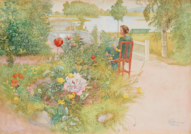 Carl Larsson, "Sommar i Sundborn" / "Flicka i trädgård".