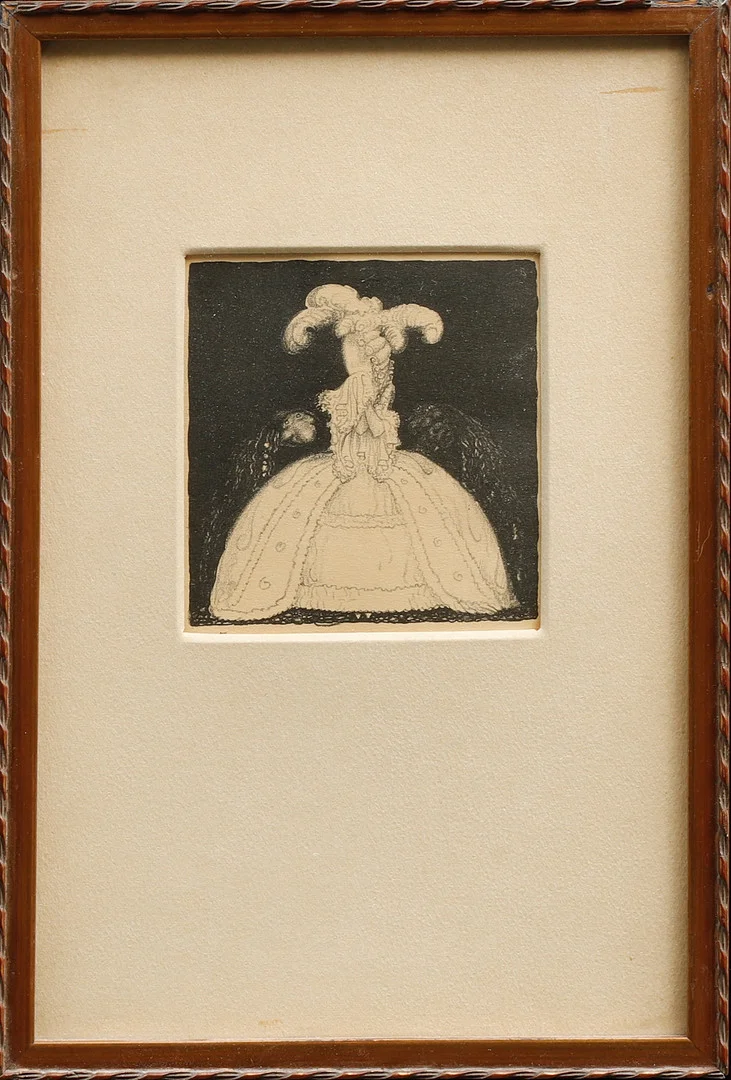 JOHN BAUER. "Två friare". Litografi. No 5, ur serien "Troll" 1915. — Engravings & Prints — Göteborgs Auktionsverk