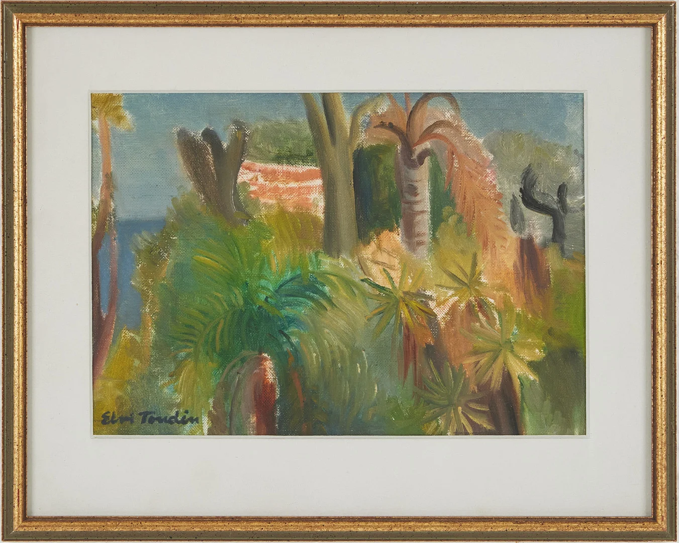 ELVI TONDÉN (1886-1971). naturmotiv, gouache på duk, signerad. — Paintings — Stockholms Auktionsverk Magasin 5