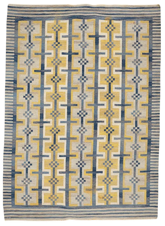 Judith Johansson, Matta, "Meditation", rölakan, ca 349,5-352,5 x 247.5-253 cm, signerad JJ.