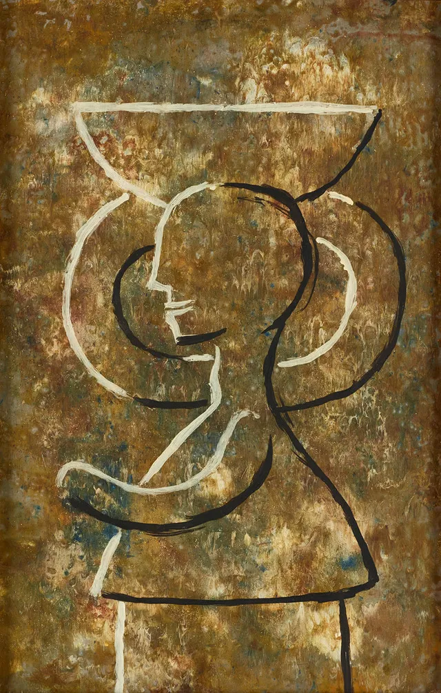 HEINZ SEVENICH (Aachen/Tyskland 1935-2023). Figurkomposition, daterad a tergo 12-9-65, olja på pannå.