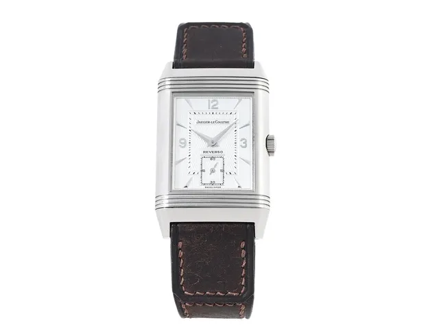 JAEGER-LE COULTRE, Reverso, "Geneva Fountain", Cal 822, Serie nr. 1807477, Ref nr. 275.342.626, Boett nr. 270.3.62, herrur, 26 x 36,5 (42,3) mm, 18K vitguld, manuell, safirglas, liten sekundvisare, diamanter på boetten (40 st. ca 0,16 ctv), läderband, originalspänne i 18K vitguld, cert, december 1995, box (skadad), ytterkartong. Limiterad men ej numrerad (1 av 20).