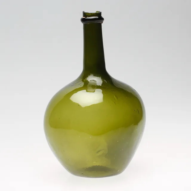 FLASKA, glas, 1700/1800-tal.