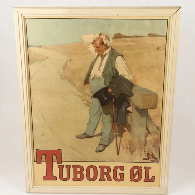 ERIK HENNINGSEN. "Tuborg Øl", offsettryck, 1900-tal.