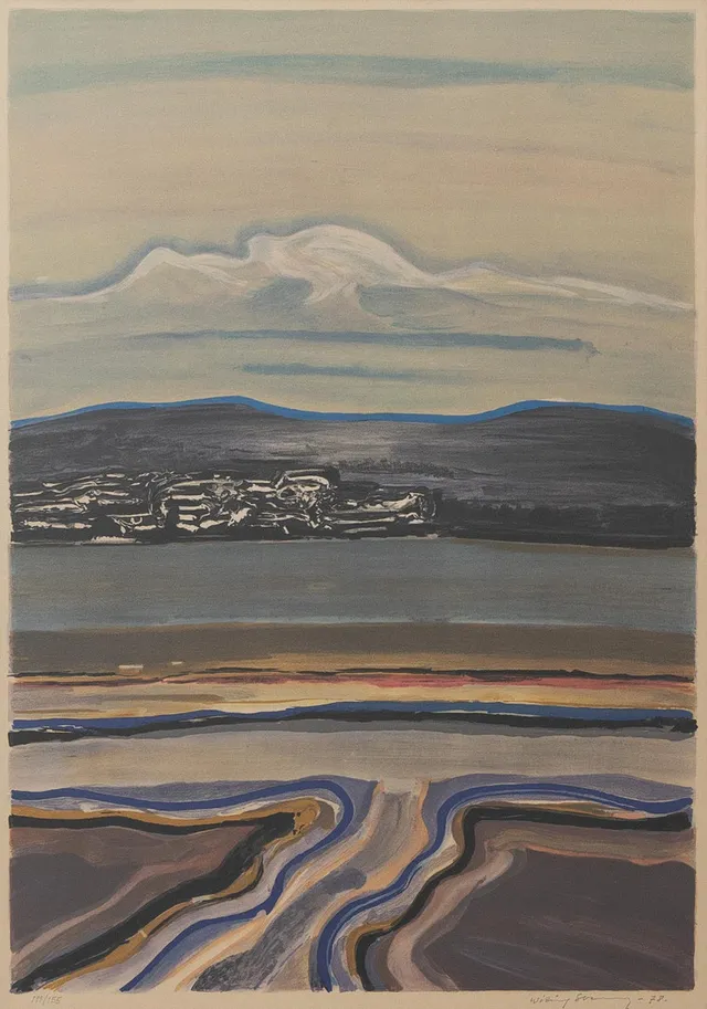 WIKING SVENSSON. "Stad i ljus", litografi nr 111/155, signerad och daterad -78.
