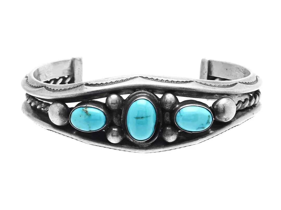 ARMRING, silver, turkoser, mått 6,0x4,5 cm, vikt 47,2 g. — Smycken/Armring — Kaplans