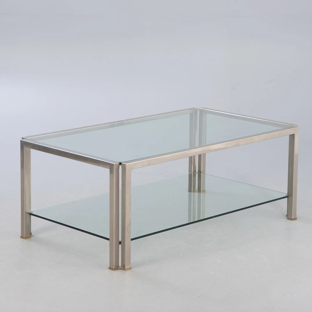 PETER GHYCZY. Sofatisch mit Zwischenablage, Glas. — Coffee Tables — Stockholms Auktionsverk Hamburg