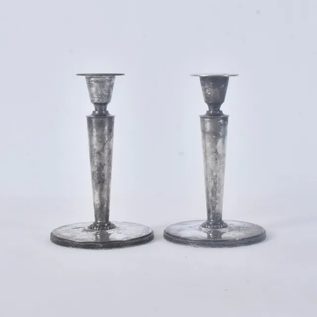 ERIC RÅSTRÖM. ljusstakar, 1 par, silver, C G Råström Stockholm 1950.