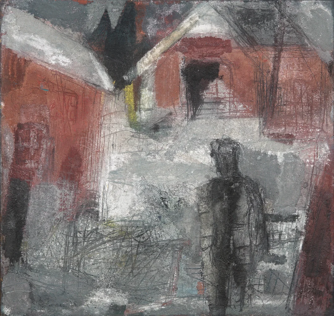 Enger, Erling — "Gårdstun" 1935 — Kunst/Maleri — Blomqvist
