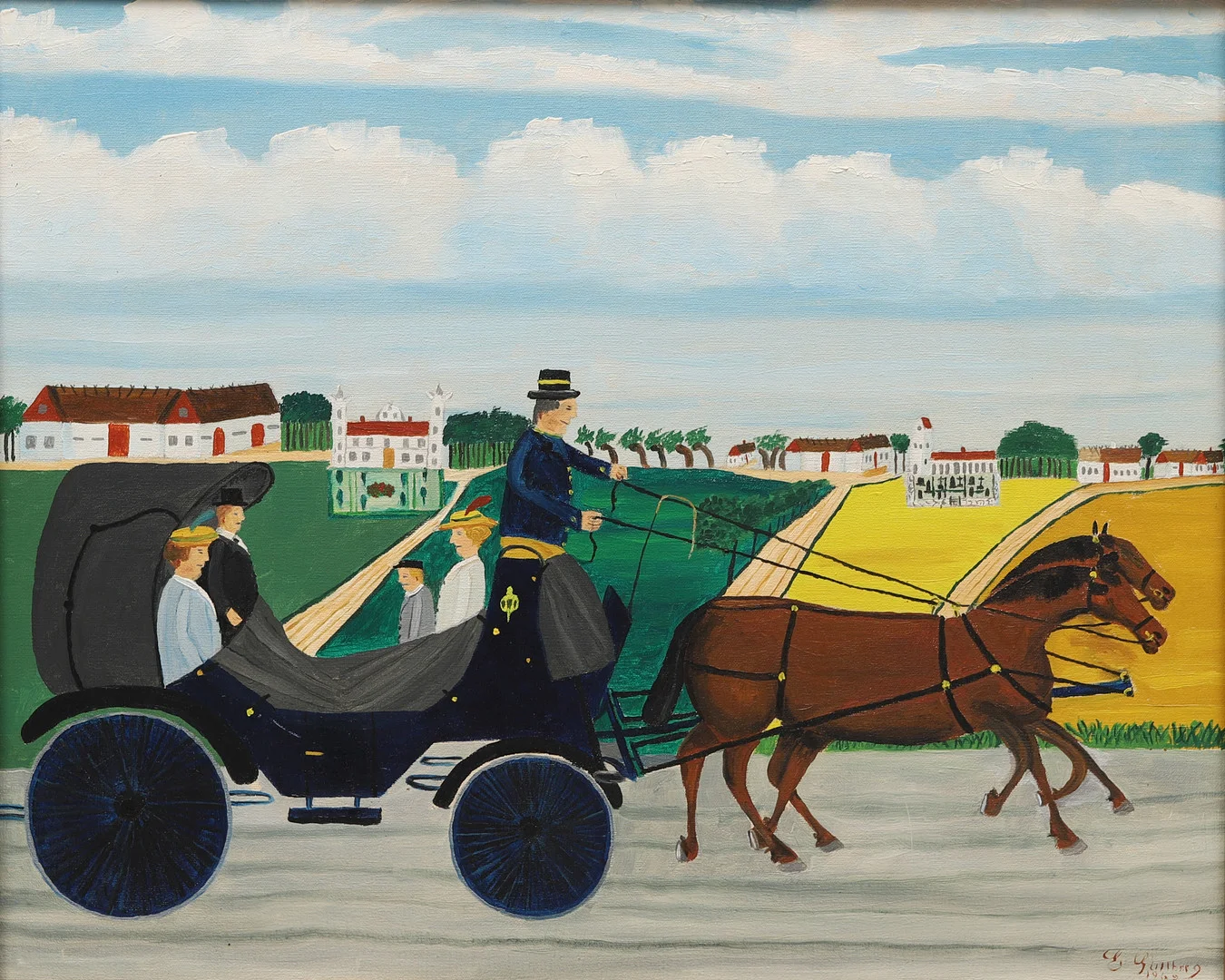 ERNST GULLBERG (1887-1970). "Utflykt", olja på duk, signerad och daterad 1962. — Paintings — Crafoord Auktioner Malmö
