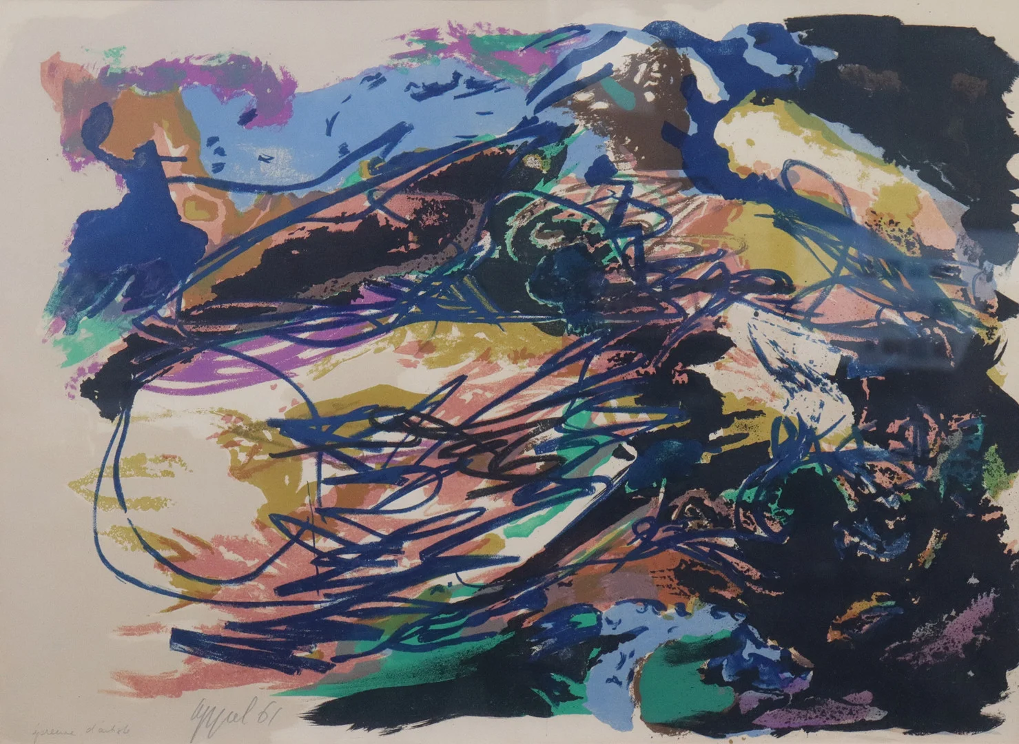 KAREL APPEL. färglitografi, abstrakt komposition. — Engravings & Prints — Markus Auktioner