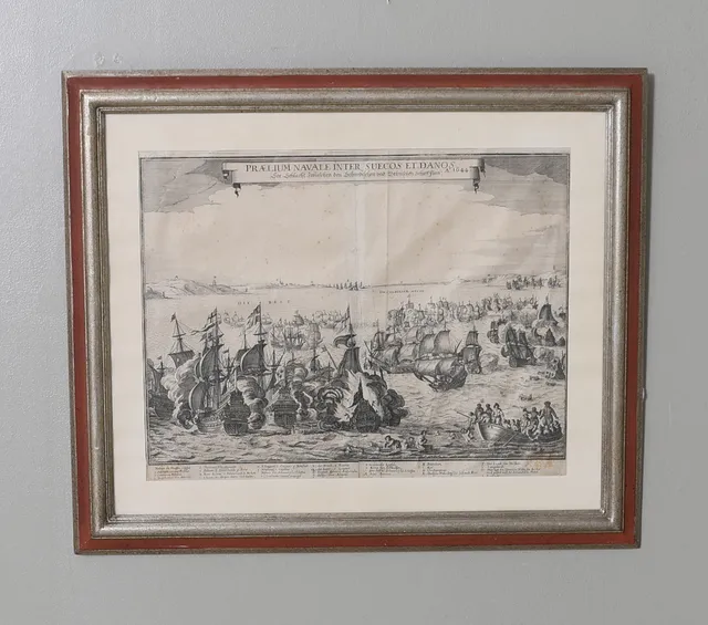 ERIK DAHLBERG. Sjöslaget vid Kolberger Heyde 1644, kopparstick.