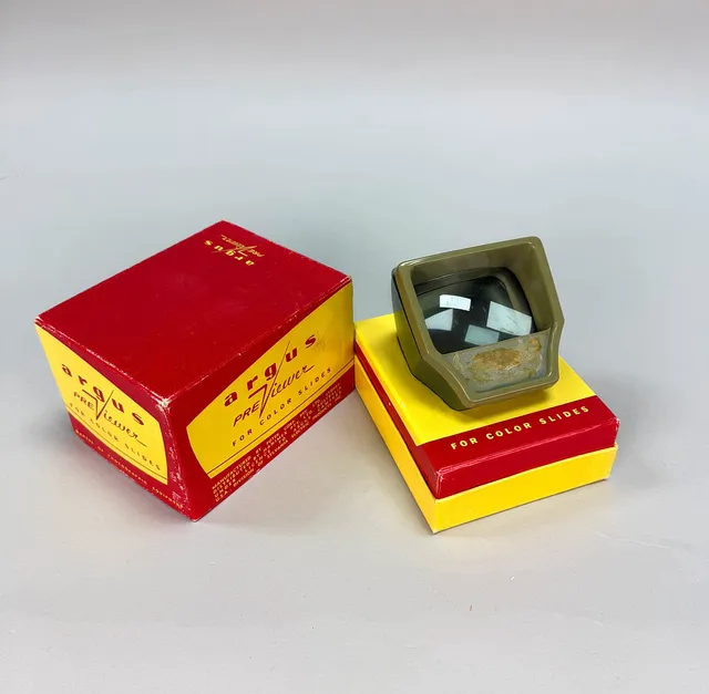 Argus PreViewer for color slides – Originalförpackning, 1900 talets mitt.