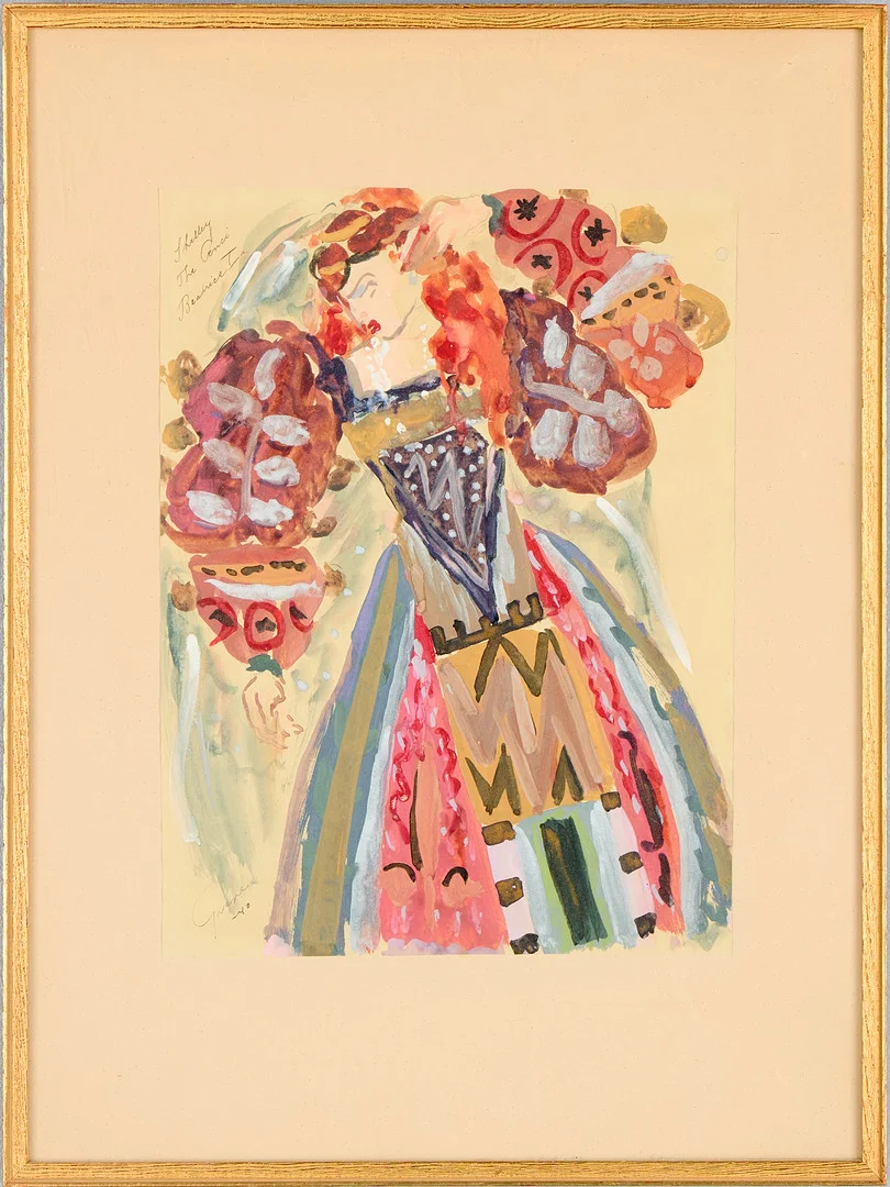 OIDENTIFIERAD KONSTNÄR. Kostymskisser, 3 st, Sverige, 1940-tal. — Paintings — Uppsala Auktionskammare