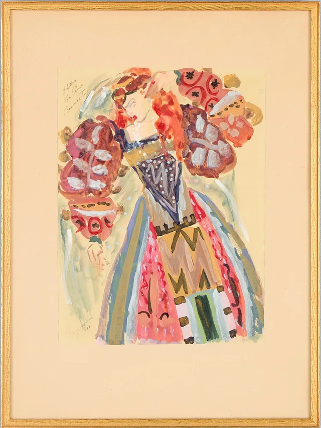 OIDENTIFIERAD KONSTNÄR. Kostymskisser, 3 st, Sverige, 1940-tal.