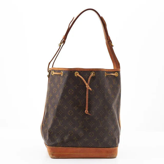 LOUIS VUITTON, "Noe", bucket bag, monogramcanvas, ljusa läderdetaljer, justerbar axelrem, enligt datecode 2001, märkt LOUIS VUITTON PARIS, made in France.