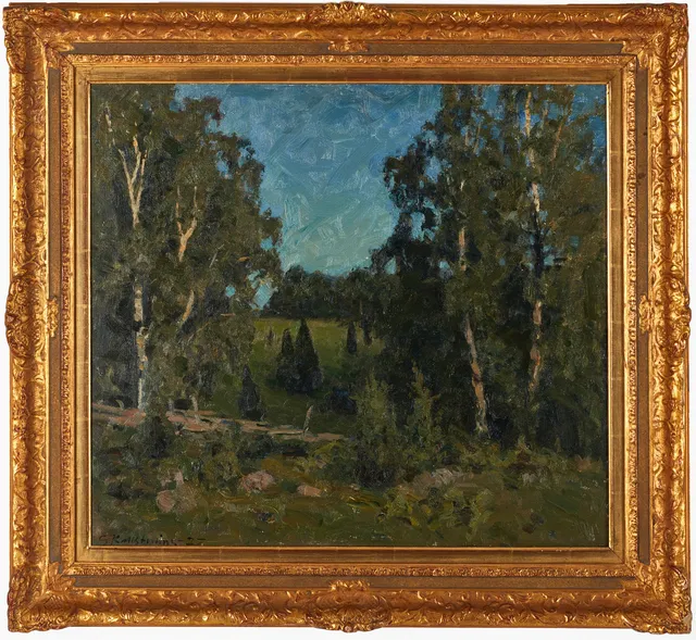 GOTTFRID KALLSTENIUS (Sverige, 1861–1943), "Skymning", signerad och daterad 27, olja på duk.