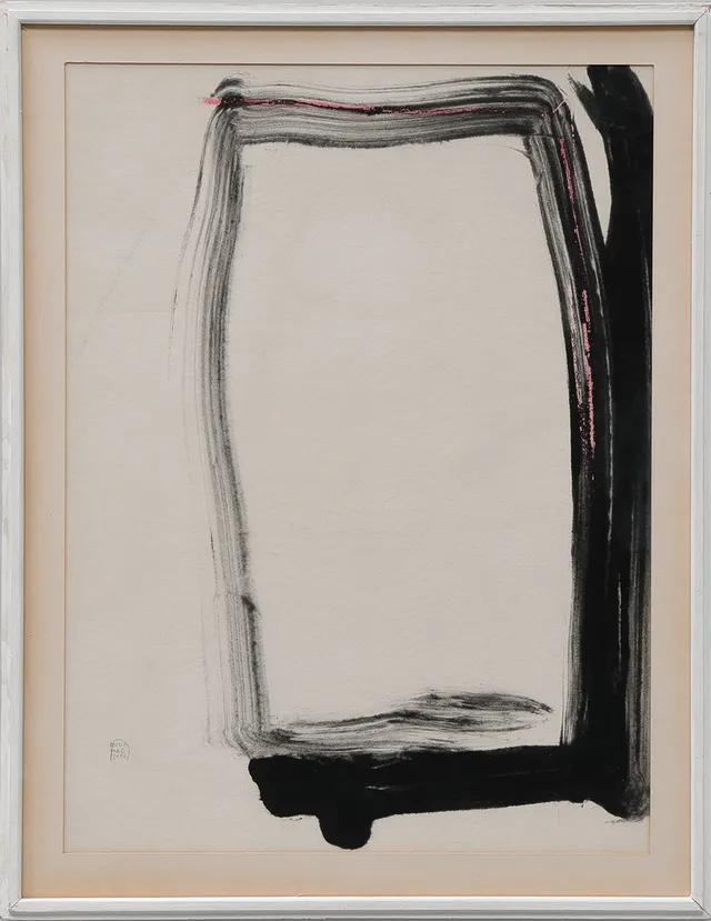 RUNE HAGBERG. Tempera på papper, abstrakt, inramad, signerad.