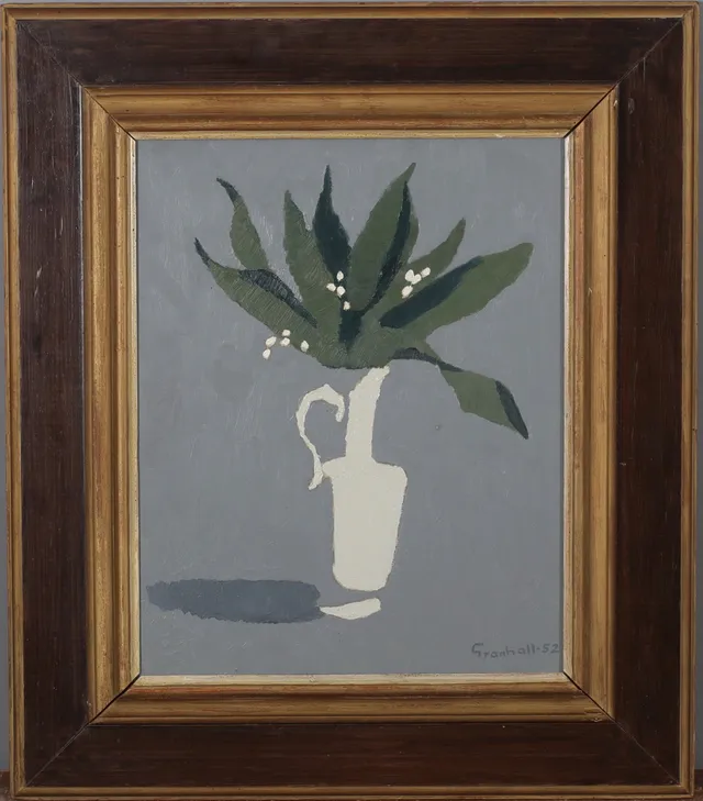 ARNE GRANHALL. Blomster, olja på pannå, signerad.