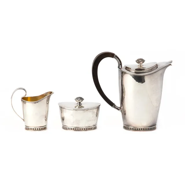 SVEN ARNE GILLGREN. Kaffeservis, tre delar, silver, Stockholm, 1948.