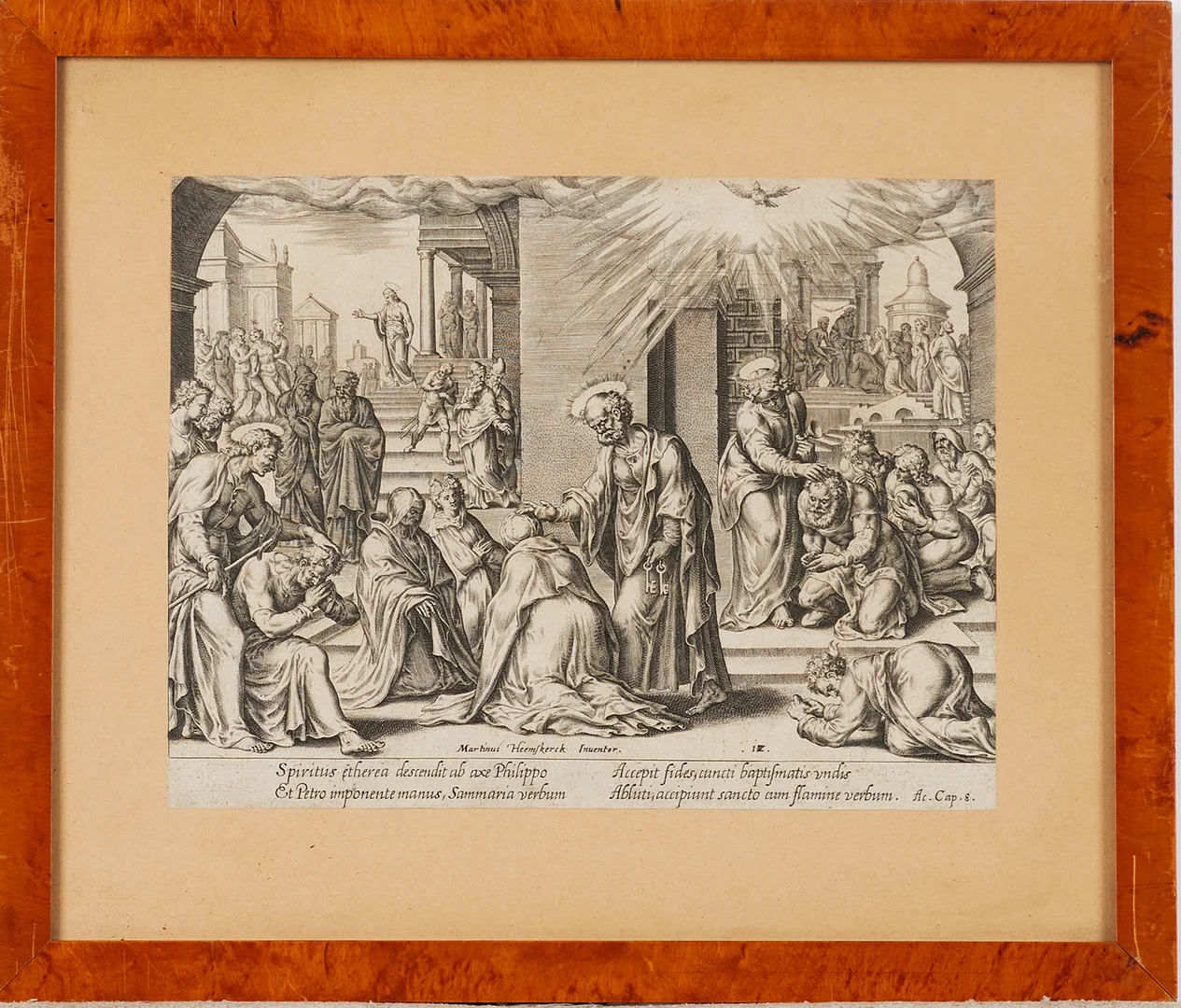 MARTIN HEEMSKERK (1498-1574). Samaria, ur Acta Apostolorum (1575), Philips Galle, gravyr. — Engravings & Prints — Stockholms Auktionsverk Magasin 5