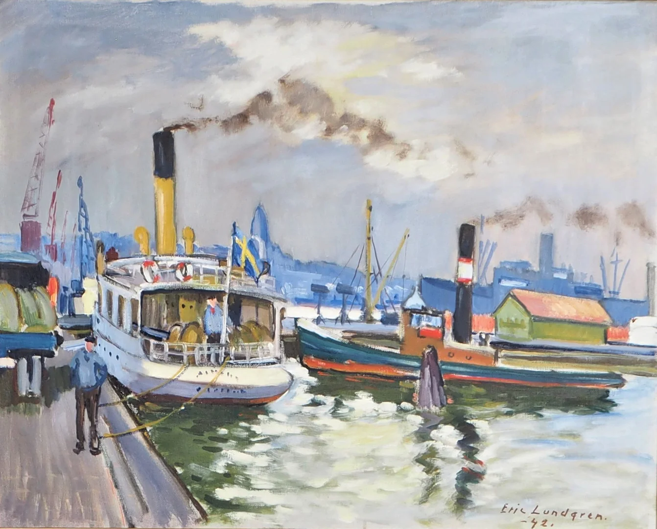 ERIC LUNDGREN. Olja på duk, signerad. — Paintings — Lysekils Auktionsbyrå