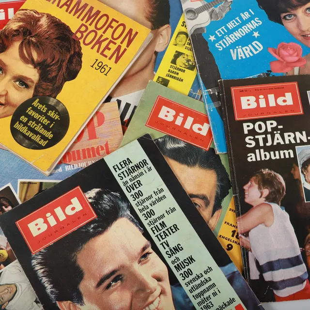 BILDJOURNALENS STJÄRNALBUM OCH GRAMMOFONBOKEN, 8 stycken, bl. a The Beatles, Elvis och Siwan, 1960-tal.