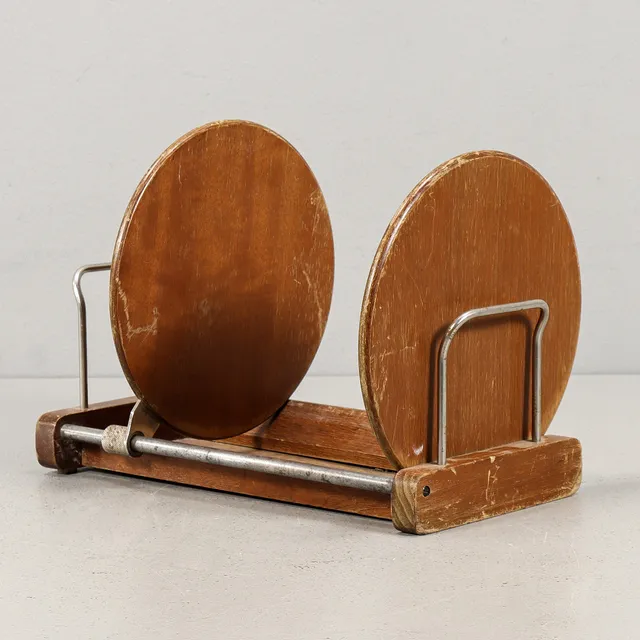 DUX GRAMMOFONARKIV Skivställ, Trä & kromade stålrör, 1900-talets mitt.
