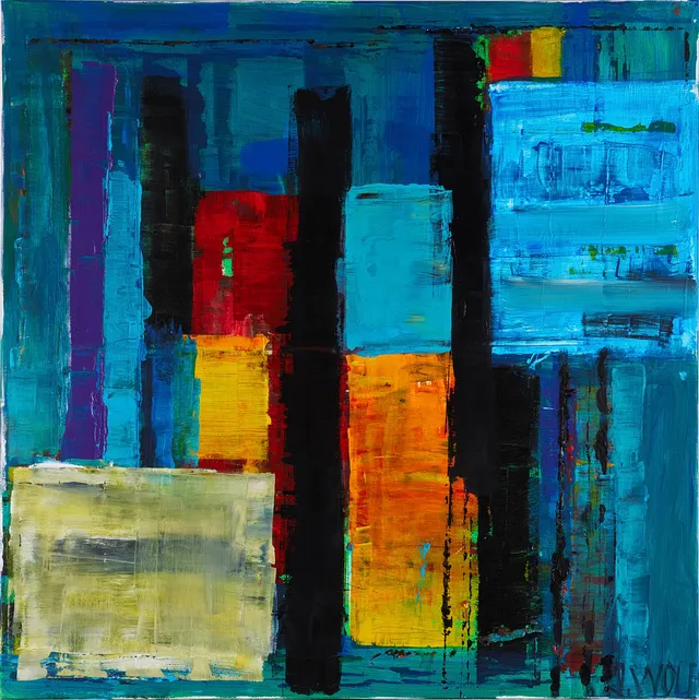 JAN WOLF (FÖDD 1944). "Colours of life Bogota, Johnart", signerad J Wolf, akryl på duk.