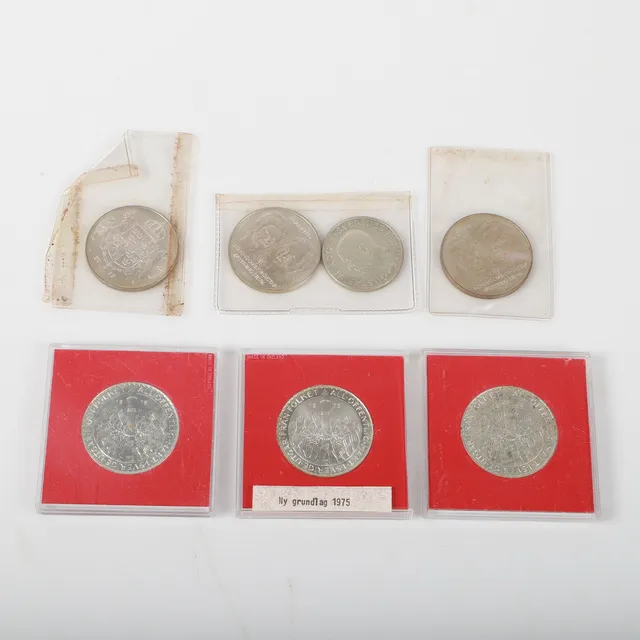MINNESMYNT, 7 stycken, Sverige, 1900-tal.