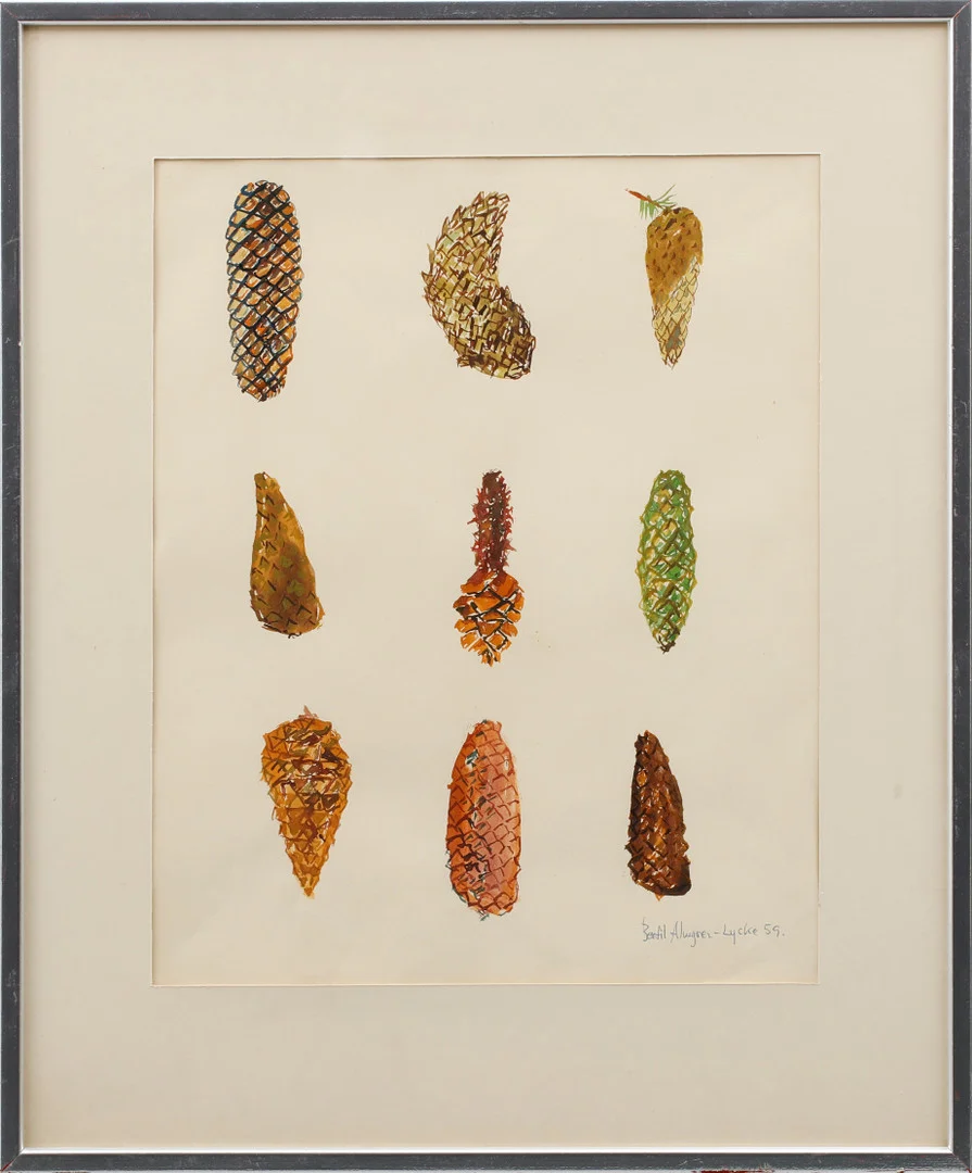 BERTIL ALMGREN. Kottar, akvareller, 2 st, signerade och daterade -59. — Paintings — Göteborgs Auktionsverk