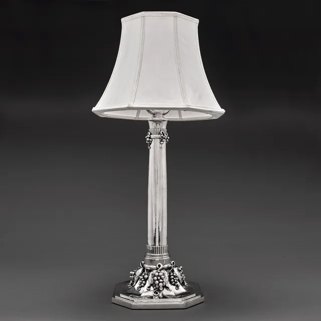 Evald Nielsen, bordslampa, Köpenhamn 1927, 830/1000 silver.