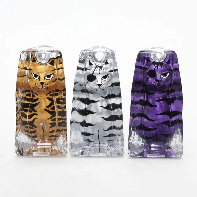 RENATE STOCK. SKULPTURER 3 st, glas, Sea, katter.