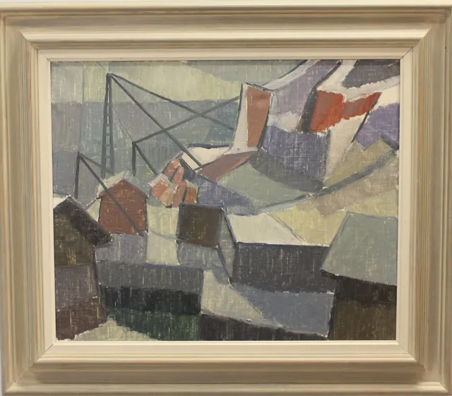 TAGE SAHLBERG. Olja på duk, Kubism, 48,5x59,5.