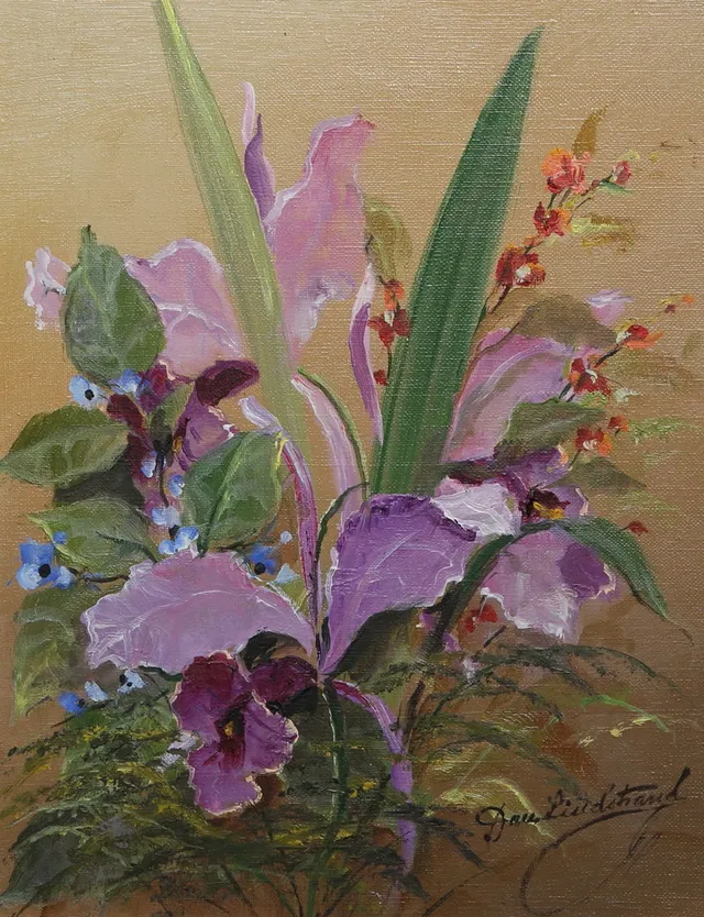 DAN LINDSTRAND. Blomsterstilleben. Olja på duk, signerad.