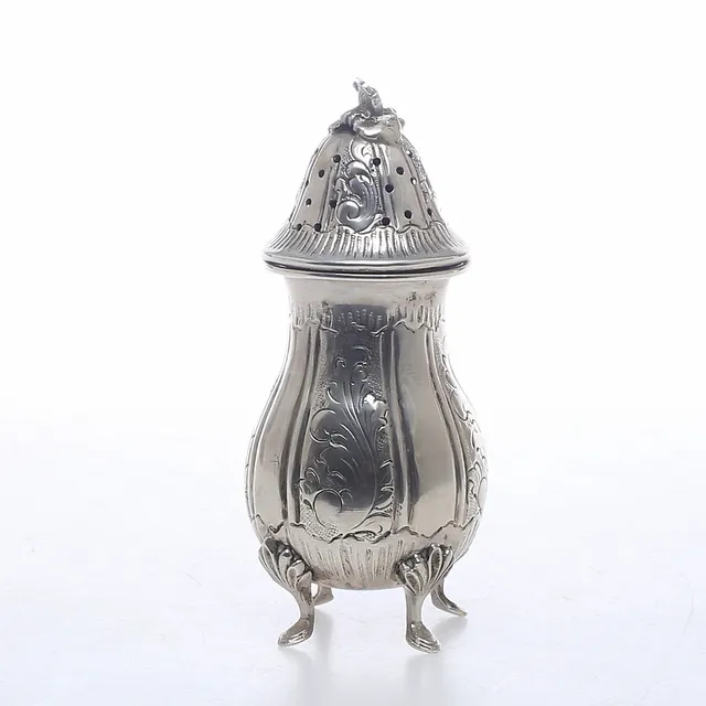 SOCKERSTRÖARE, silver, rokokostil, svensk import.