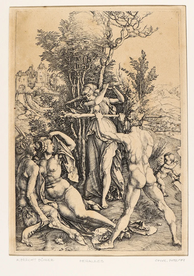 ALBRECHT DÜRER. EFTER. "Hercules at the Crossroads", 1900-tal. — Engravings & Prints — Karlstad Hammarö Auktionsverk
